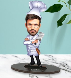 Kişiye Özel Aşçı 2 Tasarımlı Karikatür Biblo