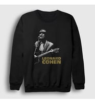 Presmono Unisex Siyah Poster Müzik Leonard Cohen Sweatshirt 486881tt