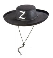 Z Logolu Yetişkin Boy Bağcıklı Zorro Şapkası