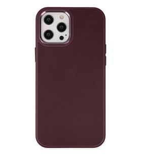 Durukar® iPhone 12 Pro Max Kılıf Asya Deri Silikon - Mürdüm