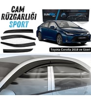 Sunplex Toyota Corolla 2018 Sonrası Uyumlu Spor Cam Rüzgarlığı Seti Piano Black 4'lü Parlak Siyah