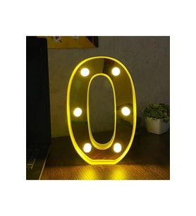Büyük Boy Led Işıklı 3d Rakam Sayı Doğum Günü Kutlama Organizasyon Işıklı Sayı (Açık Sarı)
