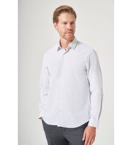 Sert Yaka Uzun Kol Cepsiz Slim Fit Pamuklu Gömlek 1004260210