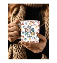 DOG MOM KÖPEK ANNESİ Baskılı 3D Tasarım Seramik Kupa Mug - Hediyelik Kupa Bardak