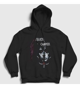 Presmono Unisex Siyah Dragontown Sai Alice Cooper Kapüşonlu Sweatshirt 496817tt