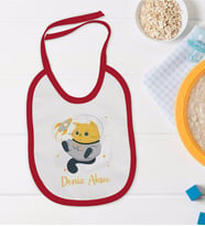 BK Kids Kişiye Özel Sevimli Astronot Tasarımlı Kırmızı Bebek Mama Önlüğü-4