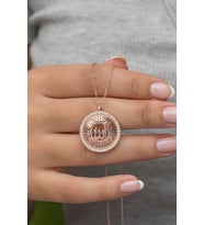 925 Ayar Gümüş Rose Allah Lafzı Kolye