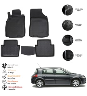 Renault Megane 2 2004-2009 3D Havuzlu Paspas OTL