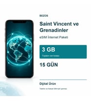 Saint Vincent ve Grenadinler eSIM İnternet Paketi 3 GB 15 Gün