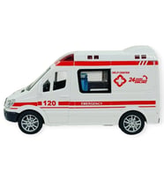 Ambulans Arabası Işıklı Sesli Sürtmeli Plastik 15cm - 1 ADET