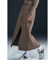 Nike Sportswear Collection Women's Twill Skirt Kadın Gabardin Yırtmaçlı Etek Kahverengi