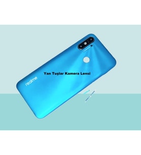 Oppo Realme C3 Uyumlu FULL KASA Arka Kapak Batarya Kapağı - MAVİ