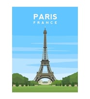 Eyfel Kulesi - Paris, Fransa Tablo Ahşap Poster Dekoratif