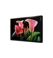 Pembe Çiçek Çerçeveli Mdf Tablo