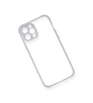 İphone 12 Pro Max Kılıf Miami Şeffaf Silikon - Lila