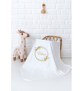 Pia Baby Premium %100 Pamuk Çift Kat Penye Bebek Battaniyesi 80x80 cm 5049-11 (Krem)