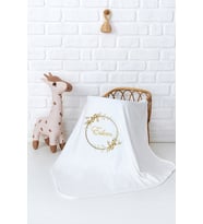 Pia Baby Premium %100 Pamuk Çift Kat Penye Bebek Battaniyesi 80x80 cm 5049-11 (Krem)