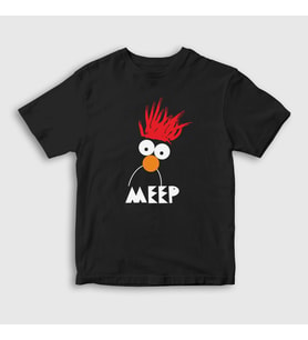 Presmono Unisex Çocuk Siyah Beaker Meep The Muppet Show T-Shirt 506749tt