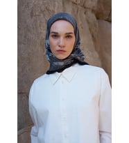 SİYAH ED Scarf Glaze Braid Desen Eşarp