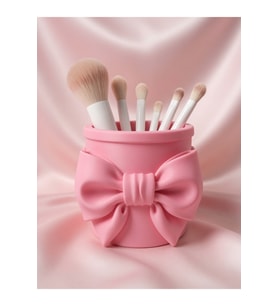 Şık Fiyonk Tasarımlı Masaüstü Organizer, 10x10x9 cm, Plastik Makyaj Fırçası Düzenleyici