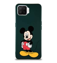 Oppo A73 Soft Premier Kapak Mickey Mouse-E Tasarımlı Silikon Kılıf - Yeşil (Şeffaf)