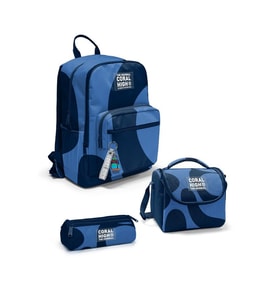Coral High Lacivert Mavi Desenli 3'lü Okul Çanta Seti SET0123688 - Erkek (Çok Renkli)