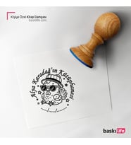 Baykuş Kişiye Özel Kitap Damgası Kitap Mührü Kaşe Kitap Mühür Özel Damga 470