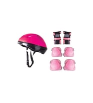 Pembe Bisiklet Scooter Kask Dizlik Dirseklik Koruyucu Set