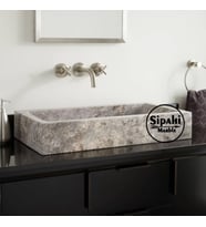 Sipahi Marble Gümüş Traverten Dikdörtgen Lavabo