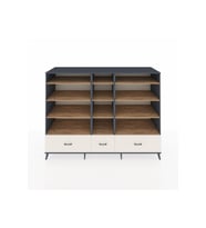 Kronos Dolap 12 Raflı 3 Çekmeceli  220x59x163 Antrasit-Çam/Aytaşı