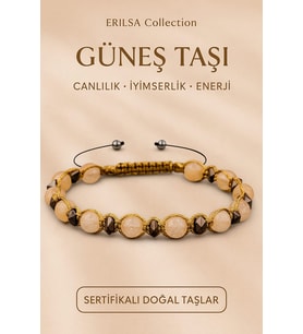 Sertifikalı Güneş Taşı ve Terahertz Doğal Taş Bileklik – Canlılık ve Zihinsel Netlik Desteği (Çok Renkli)