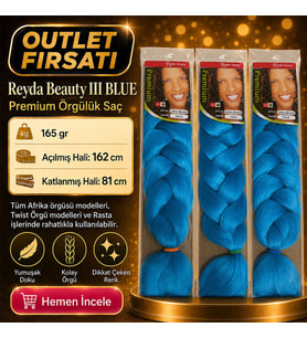 3 Paket - Afrika Örgüsü Ve Rasta İçin Sentetik Saç BLUE3