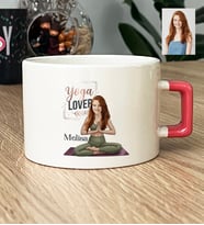 Kişiye Özel Karikatürlü Yoga Lover Motivasyon Lüks Fincan Doğum Günü Hediyesi