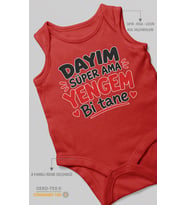 Dayım süper ama yengem bi tane Sıfır Kollu Bebek Zıbını %100 Pamuk