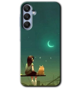 Galaxy A25 Kılıf HD Desen Baskılı Kılıf - Kedili Kız
