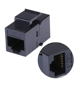 Pm-25454 Rj45 Cat6 Dişi/Dişi 8P-8C Ara Kaplin Coupler Adaptör Siyah