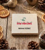 Kişiye Özel Diş Hekimi Bardak Altlığı Tıp Bayramı Hediyesi (Krem)