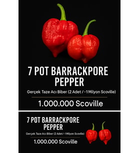 7 POT BARRACKPORE PEPPER 1 / 1 Milyon Scoville - Gerçek Taze Acı Biber