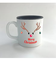 Merry Christmas Geyik Baskılı Siyah Multi Yılbaşı Kupası