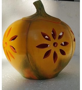 DEKORATİF SERAMİK BALKABAĞI FİGÜRLÜ TEALIGHT(MUMLUK)  30 CM