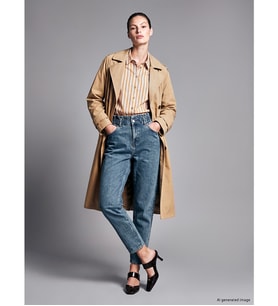 LCWAIKIKI Classic Mavi Slim Mom Kadın Jean Pantolon