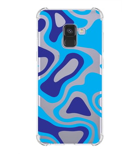 Samsung Galaxy A8 2018 Uyumlu Köşe Korumalı Antişok Kapak Renkli Desen Tasarımlı Şeffaf Kılıf