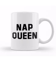Nap Queen Black Text Kupa Bardak Porselen