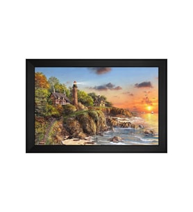 Manzara Temalı Kanvas Tablo 80 x 110 cm Siyah Çerçeve