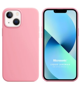 Microsonic Apple iPhone 13 Kılıf Liquid Lansman Silikon Pembe