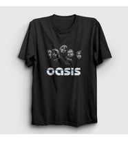 Presmono Unisex Siyah Band Oasis T-Shirt 100025tt