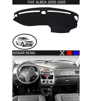 Fiat Albea 2000-2005 Modelleri Için Uygun Torpido Koruma Halısı Siyah Kenar Renk Siyah