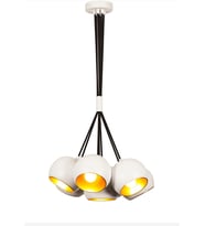 Rsylight Retro Metal Beyaz Spor Rustik Dekoratif 7 li Sarkıt Avize