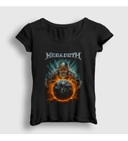 Presmono Kadın Siyah World Megadeth T-Shirt 66268tt