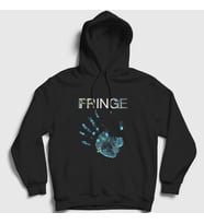 Presmono Unisex Siyah Hand Fringe Dizi Kapüşonlu Sweatshirt 438418tt